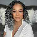 12 Inch Goddess Box Braids Crochet Hair Tgrey Pack of 8 - Pre-Looped Bohemian Box Braid Extensions