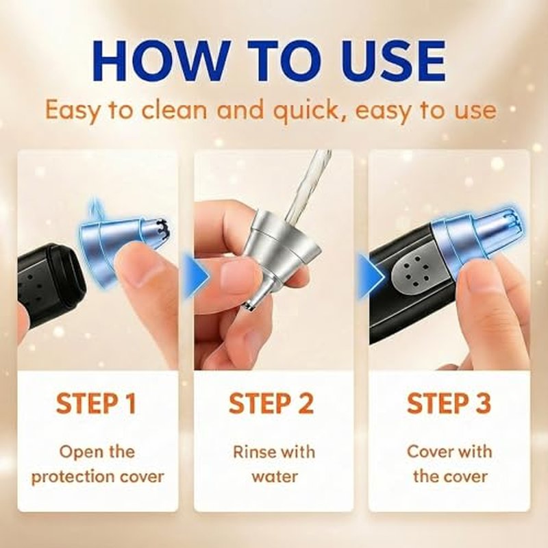 Bekhic¢ç Ear and Nose Hair Trimmer Clipper - 2025 Professional Painless Eyebrow & Facial Hair Trimmer for Men Women, Battery Operated Facial & Eyebrow Hair Remover, Dual-Edge Blades, Painless Grooming