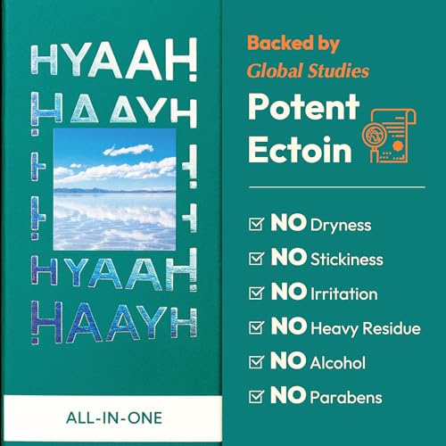 HYAAH All-in-One Ectoin Face Moisturizer with Squalane & Ceramide - Hydrating Barrier Care, 3.38 fl oz