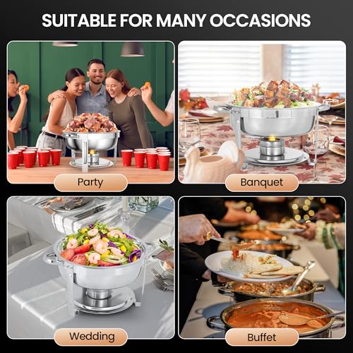6QT Stainless Steel Chafing Dishes Buffet Set for Catering and Parties