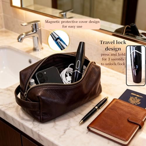 Black 5-in-1 Nose Hair & Facial Trimmer for Men, USB-C Rechargeable Waterproof Grooming Kit