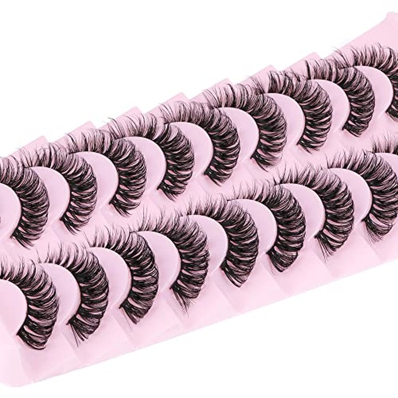 Eyelashes Russian Strip Lashes D Curly False Eyelashes Wispy Natural Cat Eye False Lashes Look like Eyelash Extensions 10 Pairs by Yawamica (Pack of 2)