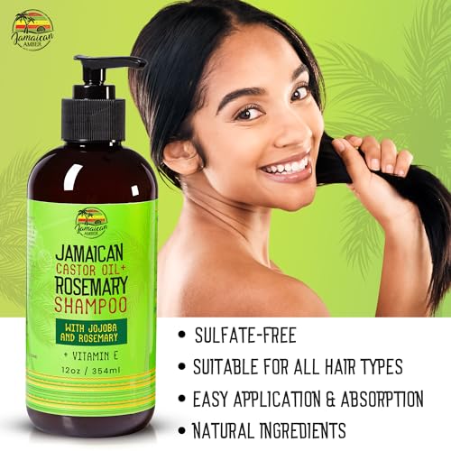 JAMAICAN Ambre Rosemary Shampoo for Hair Strengthening - 12 oz / 340ml - Moisturizing & Nourishing Hair Care - Variation: Shampoo