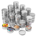 54 Pcs 3 Ounce Aluminum Tins with Screw Tops, Round metal tin with Screw Lids, 3 oz Round Cans with Lid for Cosmetics, Lip Balm, Spices, and More(silvery)