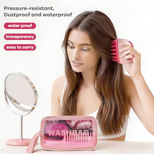 Pink 14-Piece Hair Brush Set with Sleep Bonnet, Detangler & Spray Bottle