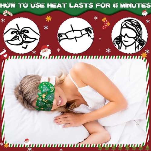 Christmas Steam Eye Masks Bulk - 90 Disposable Heated Eye Masks for Dry Eyes and Relaxation - Bonuci 90 Pack
