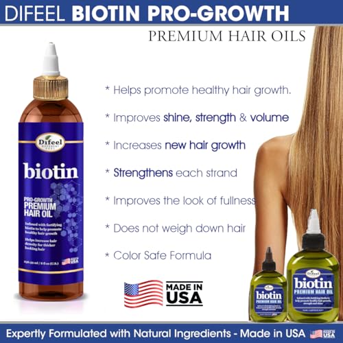Difeel Biotin Progrowth Premium Hair Oil 8 oz.