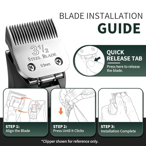 3-1/2 Size Clipper Blade 9.5mm for Oster Classic 76, Heavy Duty Stainless Steel