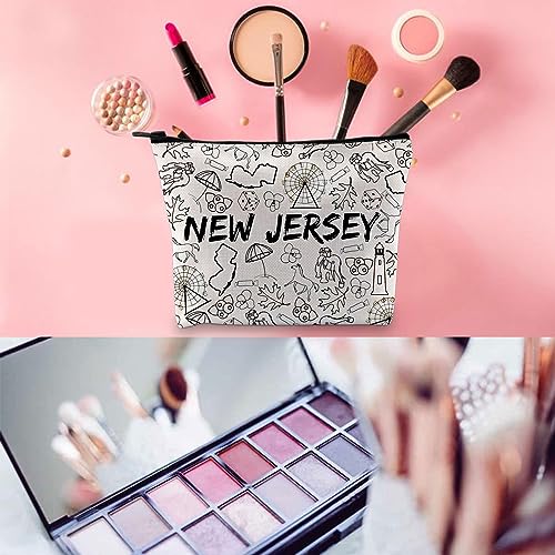 WCGXKO New Jersey Gift New Jersey Trip Merchandise New Jersey Zipper Pouch Makeup Bag