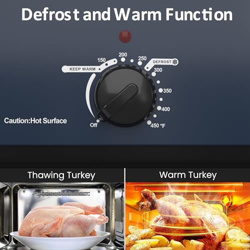 20QT Electric Roaster Oven with 3 Removable Trays, Self-Basting Lid, Defrost & Warm Function - Blue Variation
