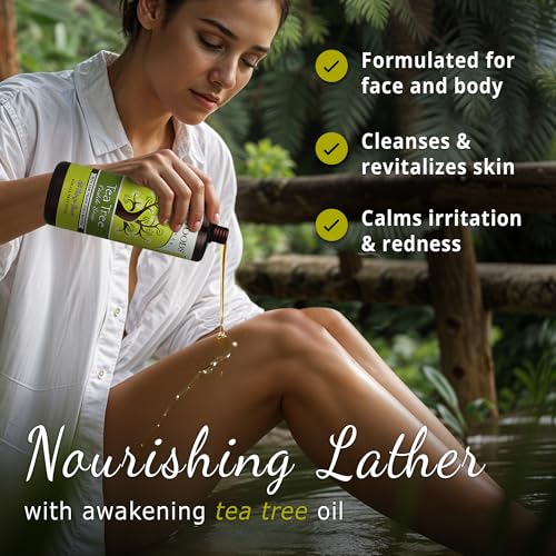 Liquid Castile Soap with Tea Tree Oil - 32 Fl Oz for Face, Body & Hands