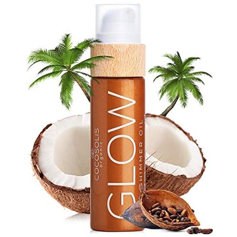 COCOSOLIS GLOW Shimmer Oil | Illuminizing Natural Dry Oil With Shiny Particles | Leaves The Skin Glowing & Enhances a Golden Tan | Gives a Luxurious Feel to Your Skin | 110ml