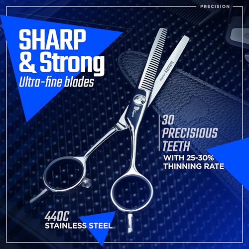 Fagaci Hair Thinning Scissors 6 Inch - Left & Right Hand Use, 440C Steel Thinning Shears