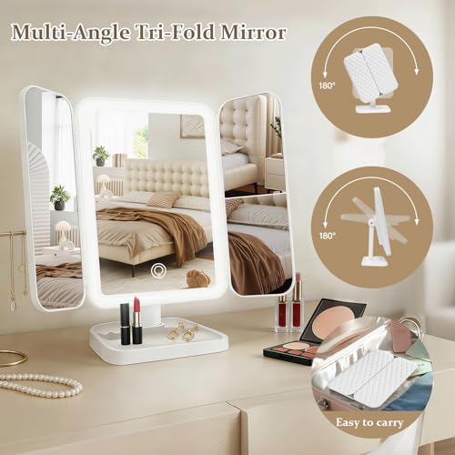 Impressions Vanity Hello Kitty Pretty Petals LED Compact Mirror with Artwork, Travel Makeup Mirror with 3X Magnified Top Mirror, Soft Touch Sensor Button, and Adjustable Brightness Makeup Mirror