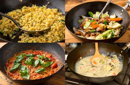 River Light 28cm Iron Frying Pan - Induction Compatible Japan Made, Deep Wok