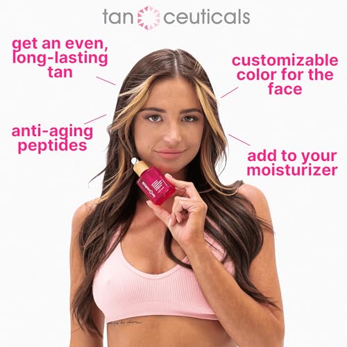 Tanceuticals Self Tanning Drops for Face - Gradual, Natural Glow, Vegan, Cruelty-Free, Anti-Aging Peptides