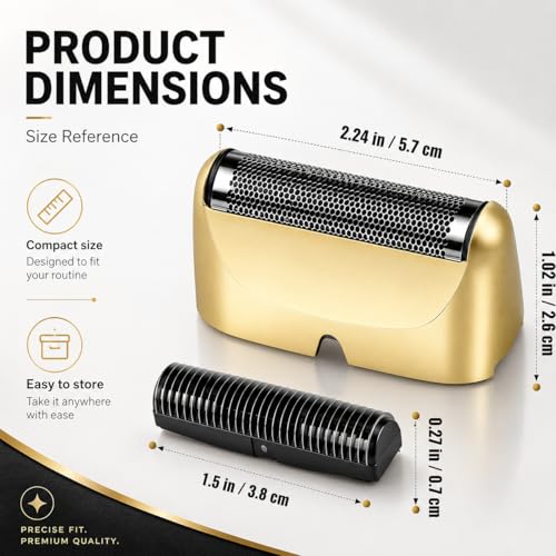 Gold Replacement Foil Blade Set for BaBylissPRO UV Metal Single Shaver - 2 Pack