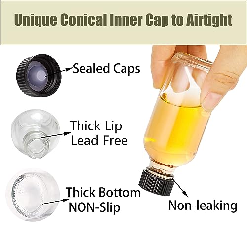 White 24-Pack 2oz Glass Ginger Shot Bottles with Caps & Funnels