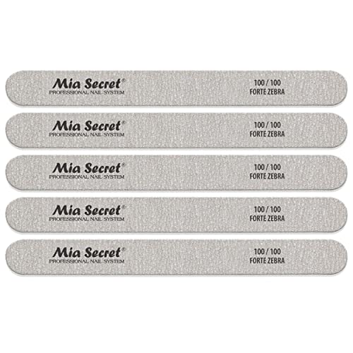 Forte Zebra Straight Nail File 100/100 Pink Center 5 pack