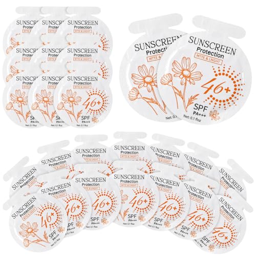 Heigble 100 Pcs Travel Size Sunscreen Packets SPF 46+ Bulk, Individual 3ml Gel Sunscreen for Outdoor Use