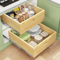 15-Inch Wide Pull Out Cabinet Organizer with Soft Close Drawers - Heavy Duty Solid Wood Shelves