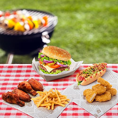 1000 Pcs Food Trays & Greaseproof Deli Liners - Rustic Brown, 3 Lb Capacity