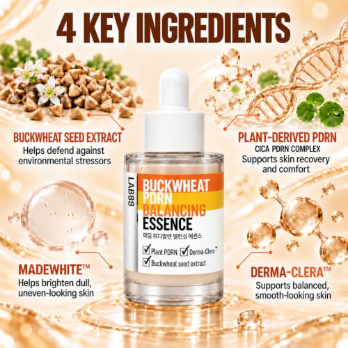Korean Vegan PDRN Face Serum with Buckwheat - Hydrating Skin Care for Brightness