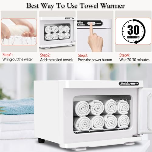 Salon Señor Small White Towel Warmer for Spa & Salon Use