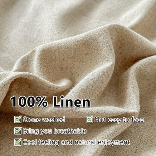 French Flax Linen Duvet Cover Set King Natural Linen - Eco-Friendly & Breathable