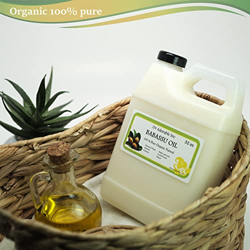 Pure Organic Babassu Oil 32 Fl Oz - Deep Moisturizing Hair & Skin Oil