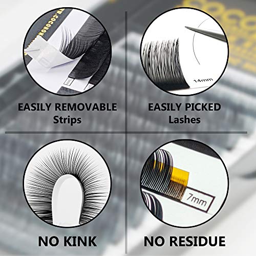 COCO Honey Lash Eyelash Extensions, Volume C Curl [3D] [0.07mm], Faux Mink Individual Lash Extensions (Length: 9mm)