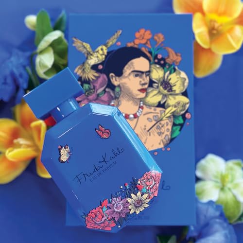 Frida Kahlo Blue Deluxe Edition Eau de Parfum for Women – Floral Gourmand Fragrance with Agave, Coconut & Jasmine – Long-Lasting, Art-Inspired Lacquered Bottle