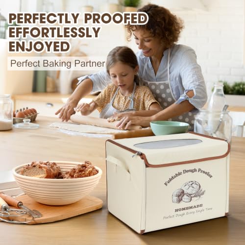 Off-White Foldable Bread Proofing Box with PID Temperature Control & 24H Timer