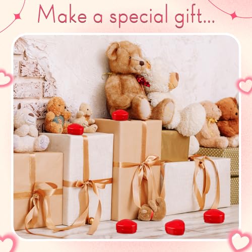 30 Pack Heart Sound Recorders for Stuffed Animals & DIY Gifts - Red