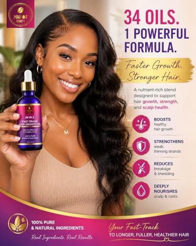 MAKOF BEAUTY Hair Growth Oil 34-in-1 Rapid Nourishing Scalp Treatment - 2 fl oz