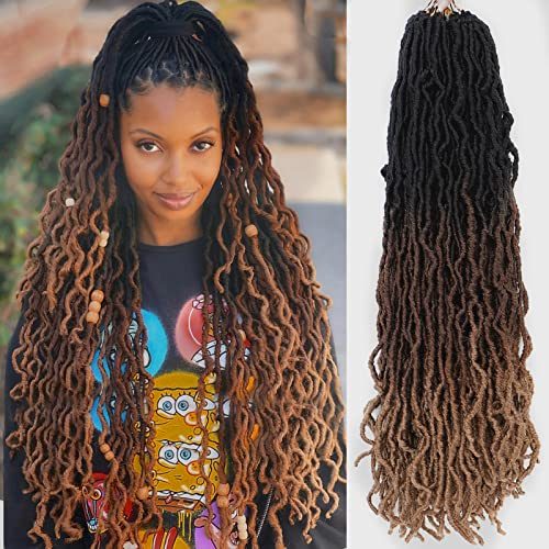 Faux Locs Crochet Hair 30 Inch 7 Pack Ombre 1B/30/27 - Lightweight & Tangle-Free