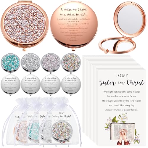 Christian Graduation Gifts for Women - Sister in Christ Compact Mirror Set (Multicolor, 10 Pack)