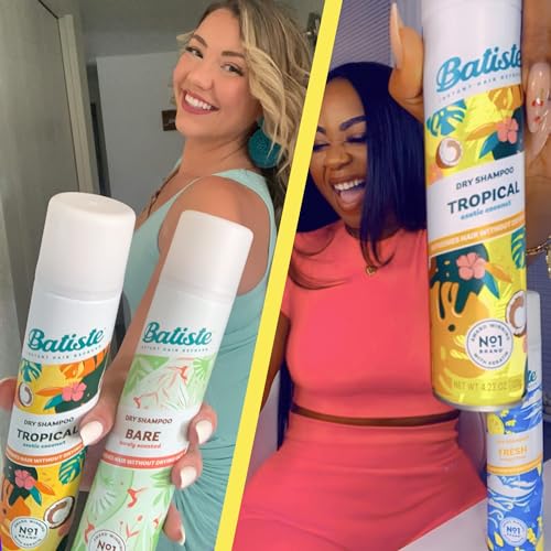 Batiste Tropical Dry Shampoo Set - 2 x 5.71 oz Waterless Hair Refresh & Volume