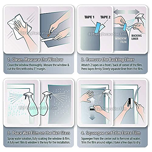 Buydecorativefilm NA05 Black Window Film 48in x 24ft Daytime Privacy Sun Control