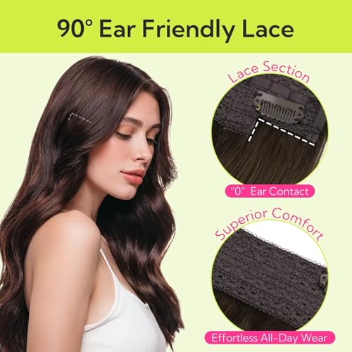 Hotbanana Invisible Wire Hair Extensions - 12 Inch 70g Chocolate Brown & Caramel Balayage
