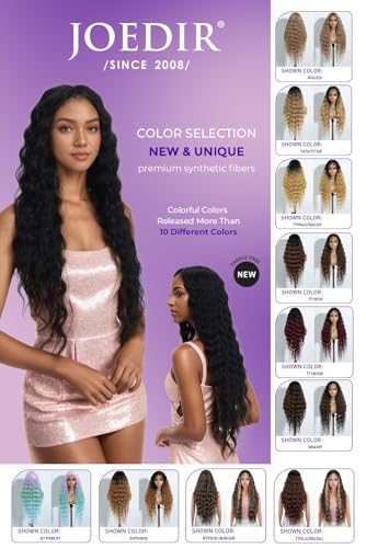 30 Inch Wavy Lace Front Wig for Women - Deep Part Natural Hair with Baby Hair - Black Variation