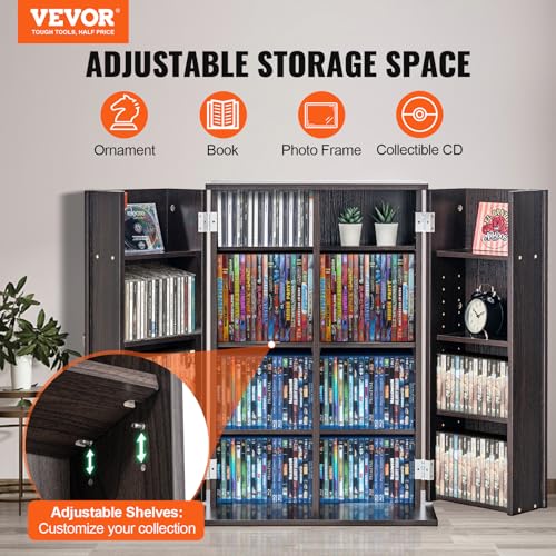 Media Storage Cabinet with Adjustable Shelves - Espresso