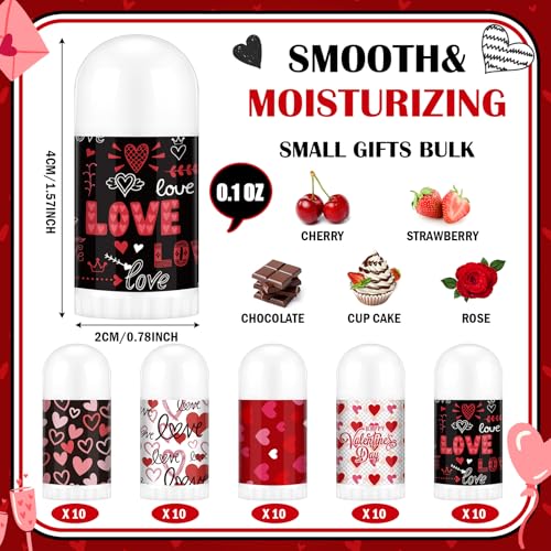 Valentine's Mini Lip Balm Gifts Set - Love Variation, 50 Pack for Galentine's Day & Parties