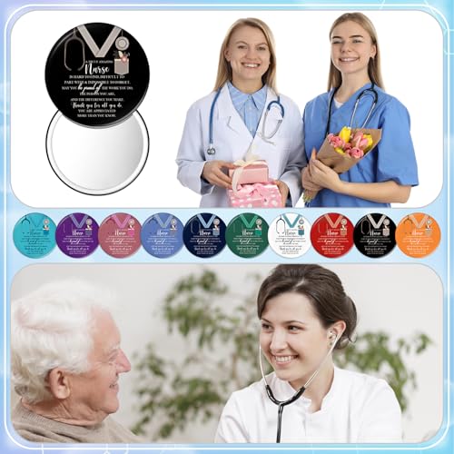Nurse Gifts Compact Mirror Set - 100 Multicolor Medals & Classic Design - Variation of Medal / Classic / 100