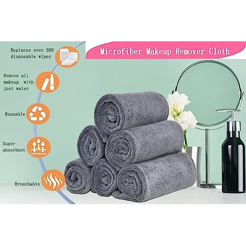 Microfiber Face Cloth Makeup Remover Cloth Face cleaning Cloths Soft Facial Washcloths 12 x 12inch 12 Pack
