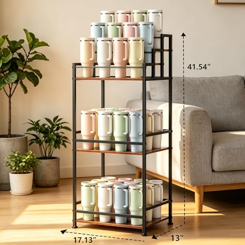 36-Cup Water Bottle Organizer Stand - 5-Tier Tumbler Display Rack for Kitchen & Home Bar