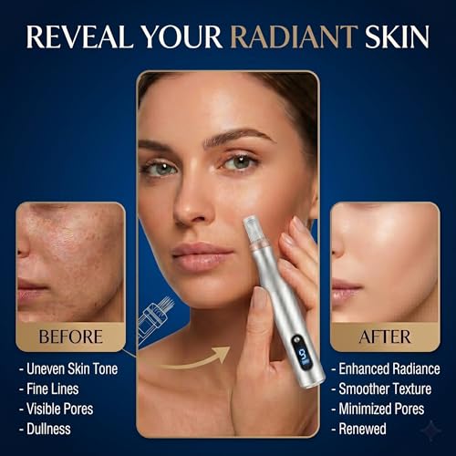 Microneedling Pen for Skin Care at Home - Derma Roller for Women Men