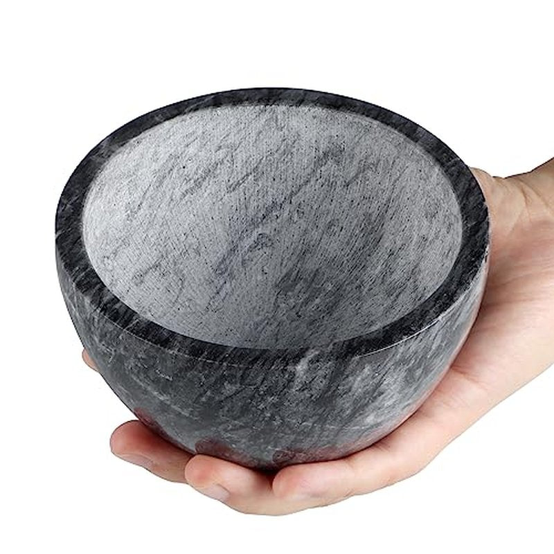 MDLUU Marble Shaving Soap Bowl, 4.7" Shaving Soap and Cream Bowl, Natural Marble Stone Bowl, Keep Lather Warm for Man's Wet Shave (Black)