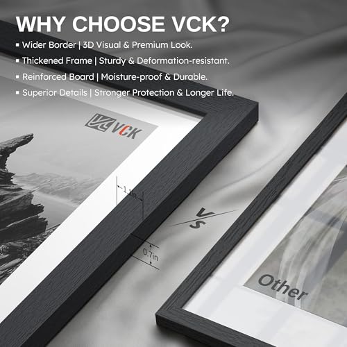 Black 18x24 Wall Poster Frames Set of 3 - Solid Wood Picture Frames