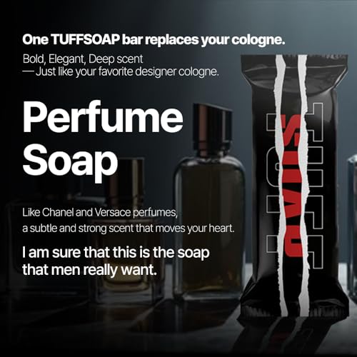 2 PACK ? 4-in-1 Men¡¯s Fragrance Soap Bar 11 oz ? Natural All-in-One Bar for Body, Face, Hair & Shaving ? TUFF RED (Energy) / TUFF GREEN (Skin Protection) ? Long-Lasting & Sulfate-Free